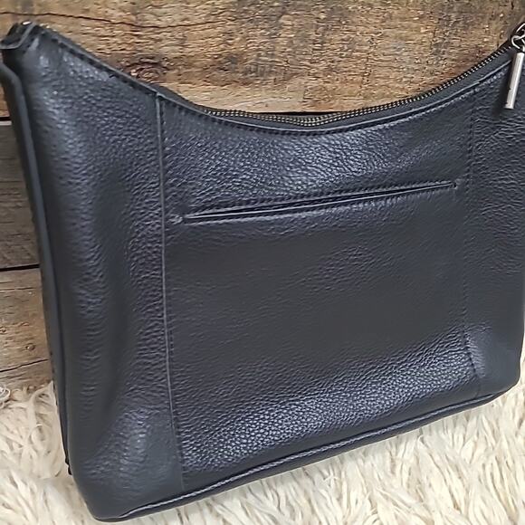 The SAK Brook Black Pebbled Leather Hobo Shoulder Bag Purse - Picture 6 of 11